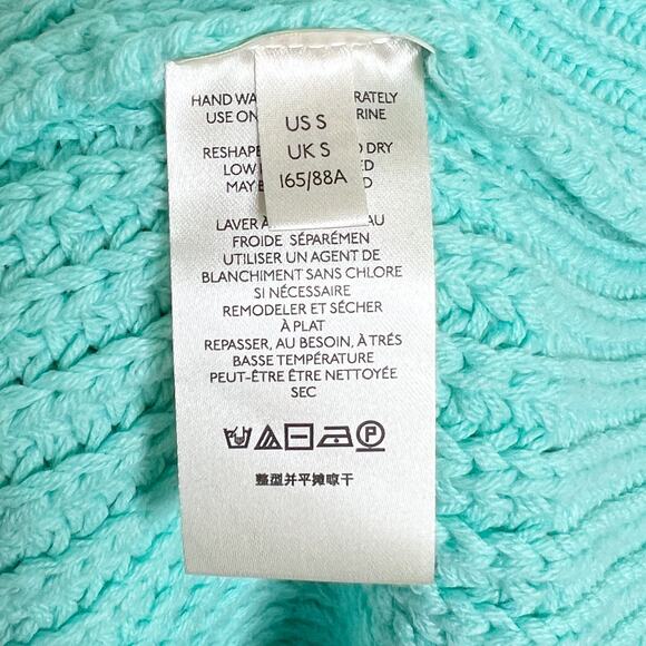 Free People S NEW Swim Too Deep Turtleneck Sweater Aqua Slouchy *flaw - Picture 10 of 13